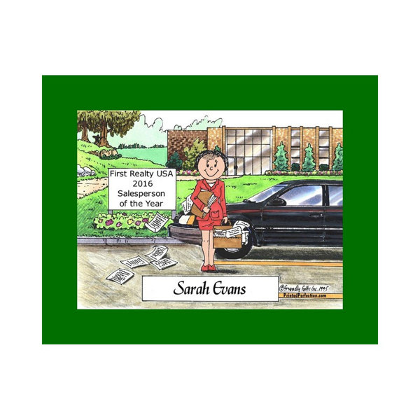 Printed Perfection Personalized SalespersonFemale Cartoon Caricature